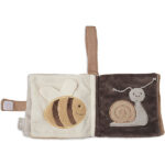 Jollein zacht babyboekje met diertjes in neutrale kleuren biscuit en nougat