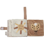 Jollein zacht babyboekje met diertjes in neutrale kleuren biscuit en nougat