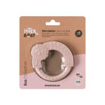 siliconen bijtring Interbaby dark pink met leeuwtje en structuurdetails