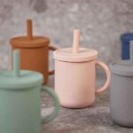 Jollein siliconen drinkbeker caramel met oor, dop en rietje