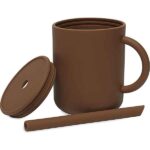 Jollein siliconen drinkbeker caramel met oor, dop en rietje