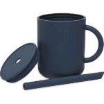 Jollein siliconen drinkbeker jeans blue met oor, dop en rietje