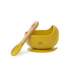 Siliconen babykom met zuignap en okergeel van Interbaby
