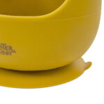 Siliconen babykom met zuignap en okergeel van Interbaby