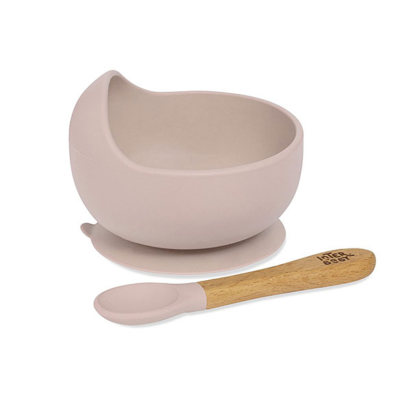 Siliconen babykom met zuignap en roze van Interbaby