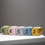 Petrol Gray siliconen kinderservies met bord, kom, beker en lepel van Interbaby