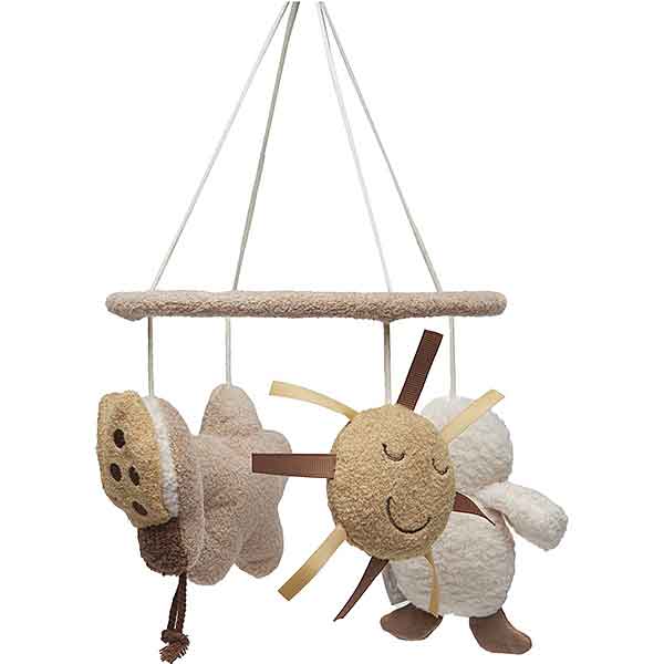Jollein babymobiel van teddy met zonnetje, eendje en lieveheersbeestje in neutrale kleuren