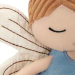 Jollein knuffelpop Amy fairy met blauw jurkje, geborduurde oogjes en zachte vleugels