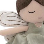 Jollein knuffelpop Livia fairy met zacht groen jurkje en geborduurd gezicht