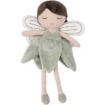 Jollein knuffelpop Livia fairy met zacht groen jurkje en geborduurd gezicht