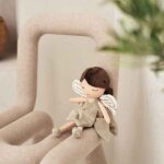 Jollein knuffelpop Livia fairy met zacht groen jurkje en geborduurd gezicht