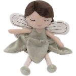 Jollein knuffelpop Livia fairy met zacht groen jurkje en geborduurd gezicht