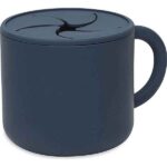 Jollein siliconen snackcup jeans blue met spiraaldeksel en handgreep