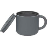 Jollein siliconen snackcup storm grey met spiraaldeksel en handgreep