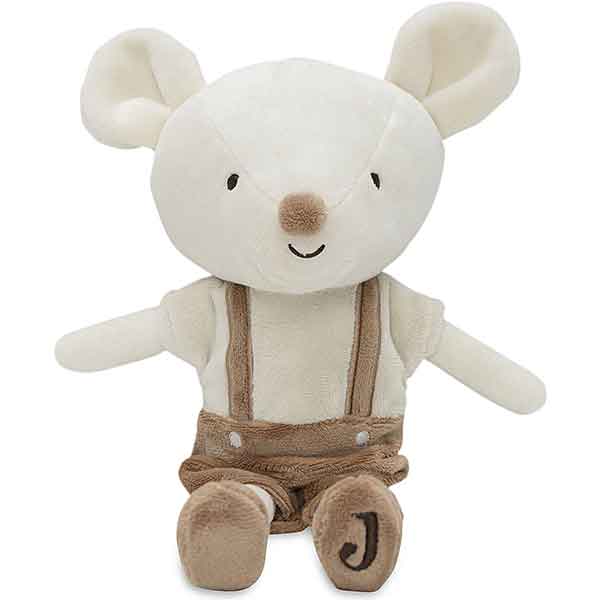 Jollein knuffel Bowie muis 32 cm met geborduurde oogjes en zachte pluche stof