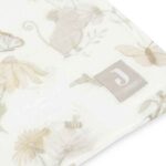 Jollein hydrofiele doeken met Dreamy Mouse print in beige tinten, gebonden met wit lint, set van twee zachte katoenen doeken.