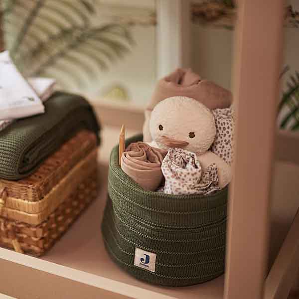 Jollein zacht eendje van teddy in off white en biscuit met rammelaar en knisperpapier