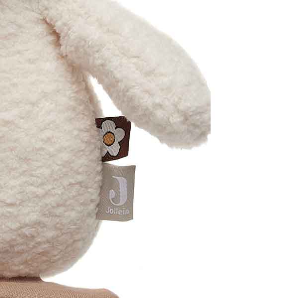 Jollein zacht eendje van teddy in off white en biscuit met rammelaar en knisperpapier