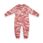 Roze Frogs and Dogs baby onesie met camouflageprint en groot glitterlogo STOER.