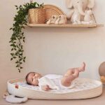 Jollein verschoonmand in naturel kleur met matrasje en zachte katoenen afwerking