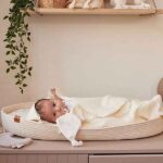 Jollein verschoonmand in naturel kleur met matrasje en zachte katoenen afwerking