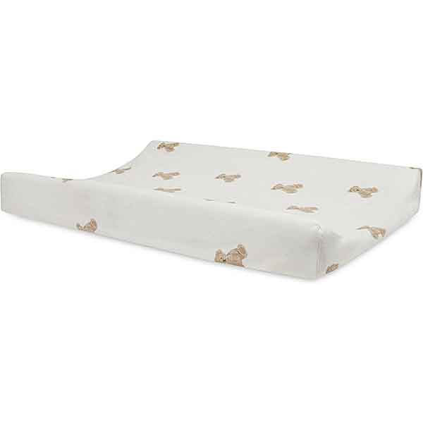 Aankleedkussenhoes Teddy Bear van Jollein in maat 50 x 70 cm met ivory ondergrond en teddyberenprint