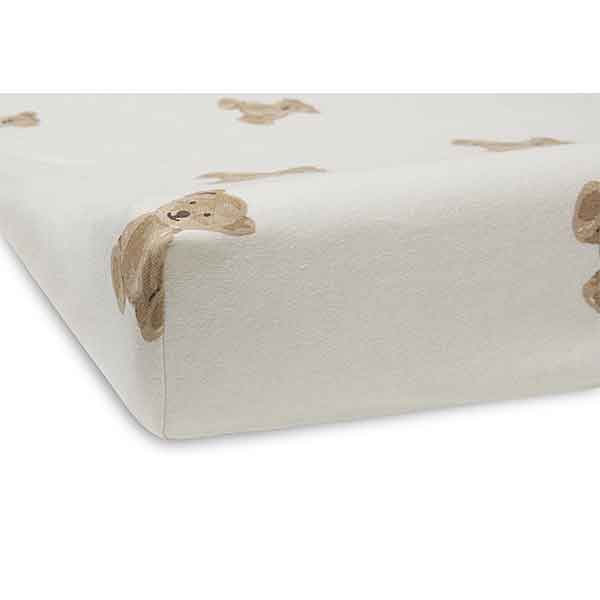 Aankleedkussenhoes Teddy Bear van Jollein in maat 50 x 70 cm met ivory ondergrond en teddyberenprint