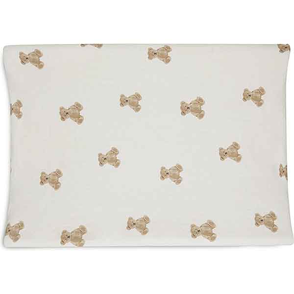 Aankleedkussenhoes Teddy Bear van Jollein in maat 50 x 70 cm met ivory ondergrond en teddyberenprint