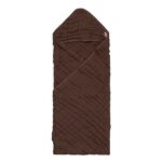 Jollein badcape hydrofiel Wrinkled Chestnut 75 x 75 cm met capuchon van zacht katoen