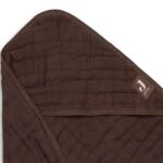 Jollein badcape hydrofiel Wrinkled Chestnut 75 x 75 cm met capuchon van zacht katoen