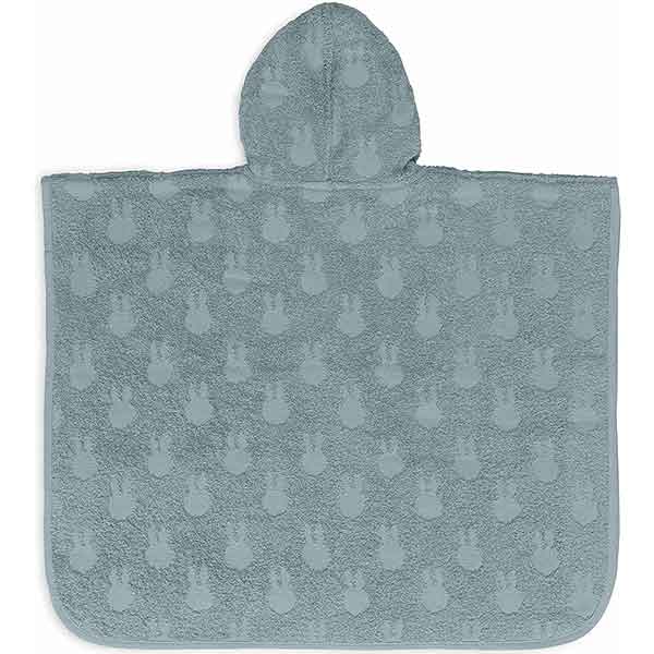 Jollein x Nijntje badponcho sea green van badstof met capuchon en jacquard Nijntje patroon
