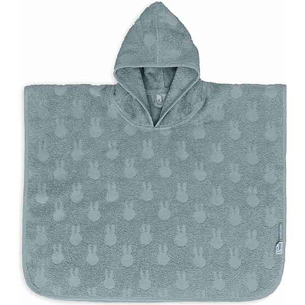 Jollein x Nijntje badponcho sea green van badstof met capuchon en jacquard Nijntje patroon