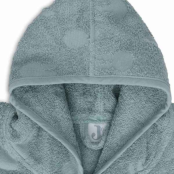 Jollein x Nijntje badponcho sea green van badstof met capuchon en jacquard Nijntje patroon