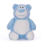 Blauwe teddybeer Cubbyford van Cubbies met wit buikje zachte vacht en vriendelijke uitstraling