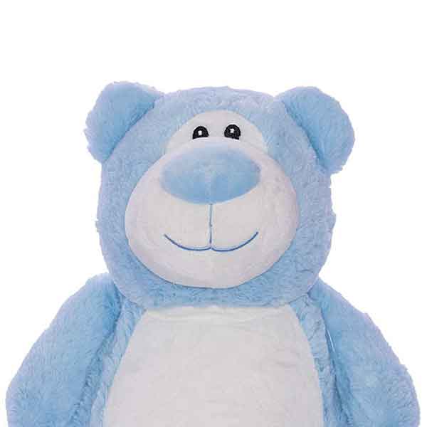 Blauwe teddybeer Cubbyford van Cubbies met wit buikje zachte vacht en vriendelijke uitstraling