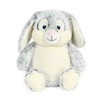 Grijze knuffel Clovis Brampton van Cubbies met blauwe ogen slappe oren en zachte vacht