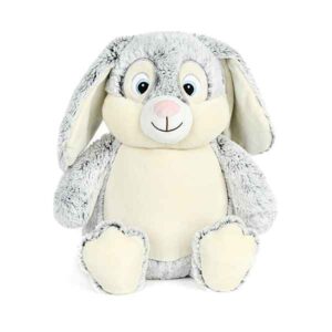 Grijze knuffel Clovis Brampton van Cubbies met blauwe ogen slappe oren en zachte vacht