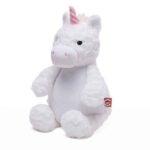 Starflower eenhoorn knuffel van Cubbies met wit lichaam zachte vacht en roze hoorn in baby ontwerp