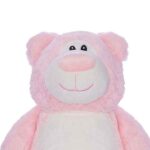 Roze teddybeer van Cubbies met wit buikje zachte vacht en vriendelijke uitstraling