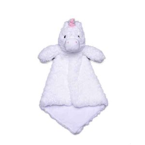 Eenhoorn Luvie Starflower van Cubbies met wit donzig lichaam roze hoorn en zachte babyveiligheidsdeken