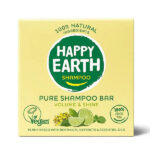 Happy Earth shampoo bar volume and shine in plasticvrije vaste vorm