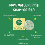 Happy Earth shampoo bar volume and shine in plasticvrije vaste vorm