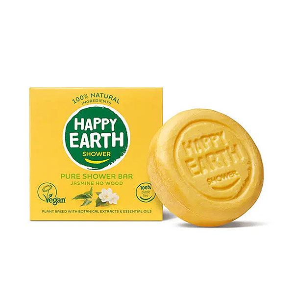 Happy Earth shower bar jasmine ho wood met natuurlijke oliën