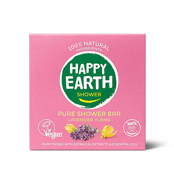 Happy Earth shower bar lavender ylang met natuurlijke oliƫn