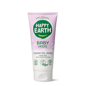 Happy Earth crème olie wasgel voor baby’s en kinderen in biobased tube