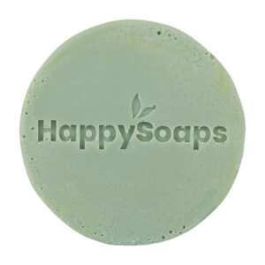 Aloë Vera Love Conditioner Bar van HappySoaps in groene uitvoering met kartonnen verpakking.