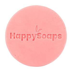 Roze Melon Power Conditioner Bar van HappySoaps met kartonnen verpakking.