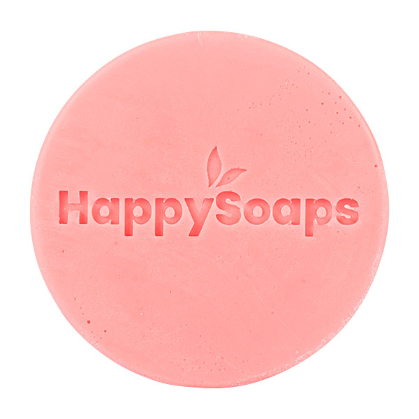 Roze Melon Power Conditioner Bar van HappySoaps met kartonnen verpakking.