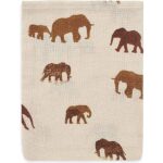 Jollein hydrofiele washandjes Savannah met olifantenprint in natureltint