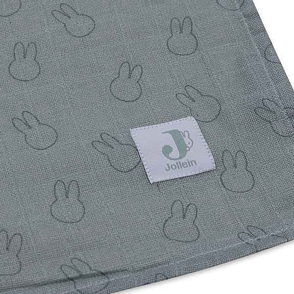 Hydrofiele multidoeken Miffy Silhouettes sea green van Jollein set van twee in formaat 115 x 115 cm